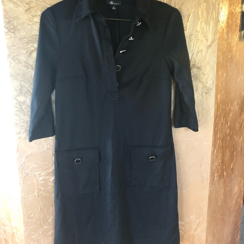 Ab Studio Basic Black Business Knee Length Dress … - image 1